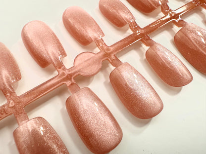 Rose Halo – Press-on Fingernägel, Glitzer und Cat-Eye – NEXANAILS®