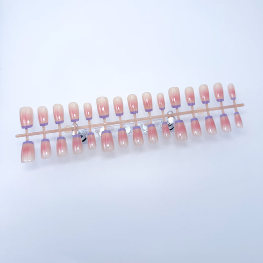 Blush Amethyst French – Press-on Fingernägel, Französische Nagelspitze – NEXANAILS®