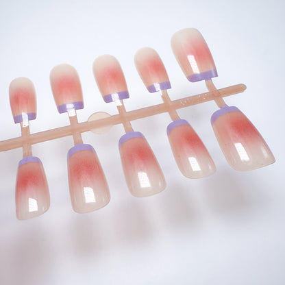 Blush Amethyst French – Press-on Fingernägel, Französische Nagelspitze – NEXANAILS®