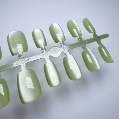 Ethereal Jade – Press-on Fingernägel, Cat-Eye und Einfarbig – NEXANAILS®