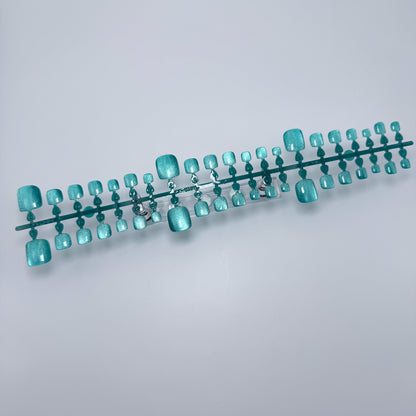 Frozen Spearmint | Luxe Pedicure – Press-on Fußnägel, Cat-Eye – NEXANAILS®